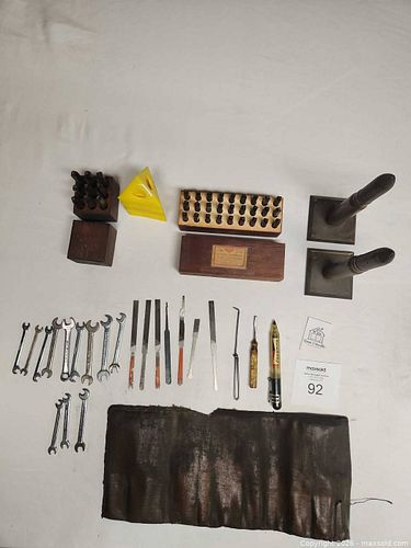 Lot of Hand Tools with Stamp Set, Wrenches, Files, Screwdrivers (1 of 20)
