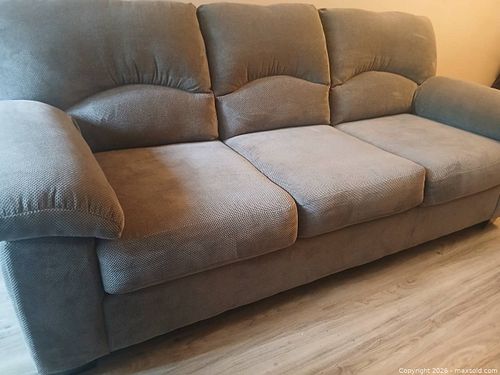 3-Seat Brown/Taupe Fabric Microfiber Sofa (1 of 4)