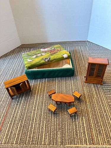 1:12 Scale Wooden Dollhouse Furniture Set with Storage Box (1 of 5)