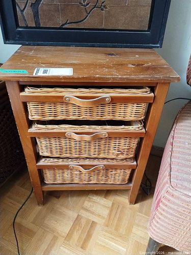 Wood and Wicker Dresser D (1 of 7)