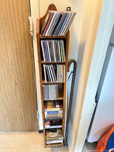 Wooden Tall Narrow CD Rack with Assorted CDs C (1 of 8)
