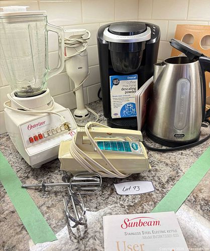 Small Kitchen Appliances: Osterizer Blender, Keurig Coffee Machine, Sunbeam Electric Kettle, Braun Immersion Blender (1 of 10)