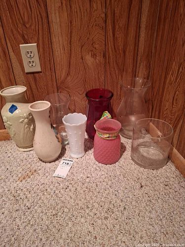 Mixed Glass and Ceramic Vases, Assorted Colors & Sizes (Lot of 4-6) (1 of 10)