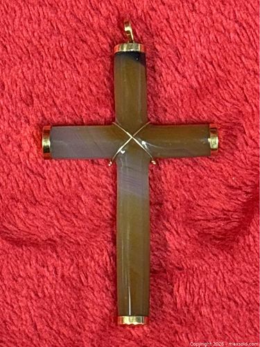 18k Gold & Carnelian Cross Pendant (1 of 15)