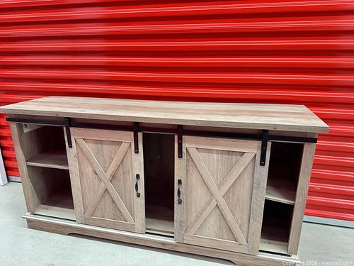 Farmhouse Style Sliding Barn Door Storage Cabinet (1 of 13)