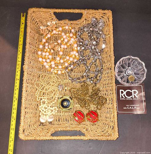 Vintage Faux Pearl & Gold Tone Jewelry Lot with RCR Crystal Dish (1 of 17)