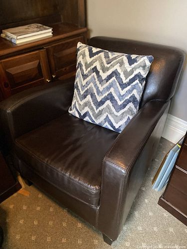 Contemporary Dark Brown Faux Leather Armchair (1 of 10)