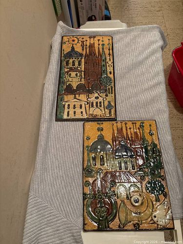 Ceramic Relief Art Tiles Depicting Architectural Scenes (1 of 6)
