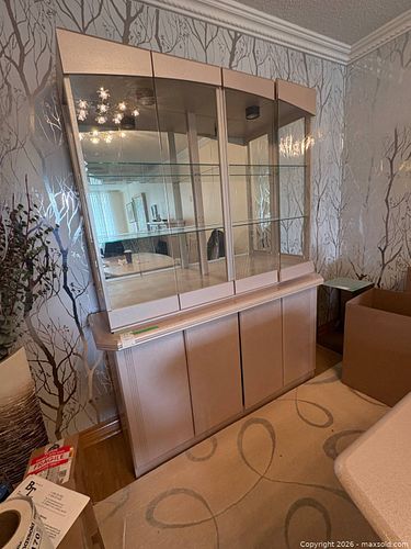 Glass and Wood China Cabinet Display Unit with Storage (1 of 16)
