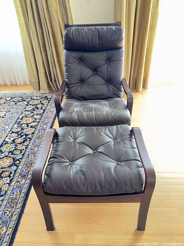 Leather Armchair and Stool A (1 of 17)