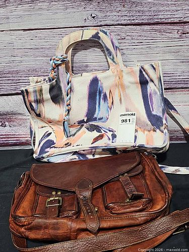 Komals Leather Satchel, Canvas tote (1 of 8)