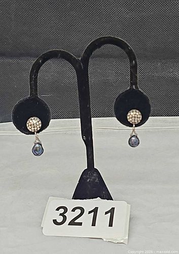 Sterling silver 925 Black Labordite drop earrings  (1 of 7)