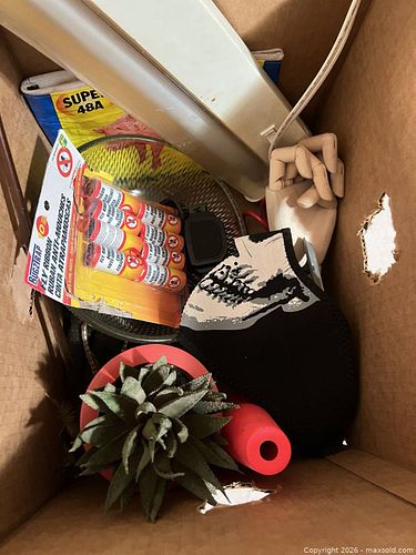 Mixed household lot: artificial succulent, mannequin hand, tools (1 of 4)