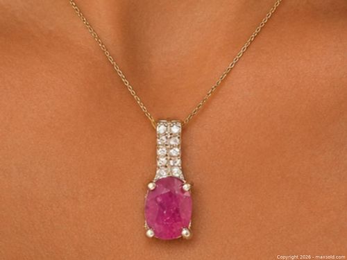 Silver Ruby&CZ(1ct) Pendant  (1 of 4)