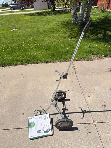 Golfers! Play Day 3-Wheel Foldable Golf Push Cart & Chipping Net (1 of 5)