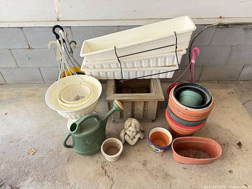 Mixed Outdoor Planters, Hanging Baskets & Watering Can (1 of 5)