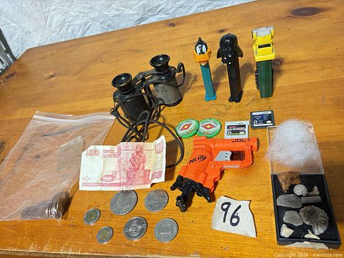 Assorted Collectibles: Opera Binoculars, PEZ, Coins, Games (1 of 7)