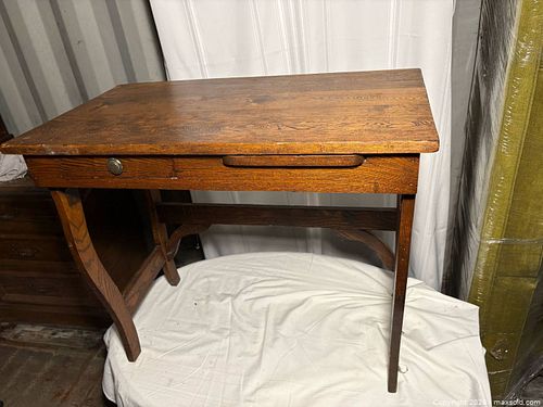 Antique solid wood desk (1 of 4)