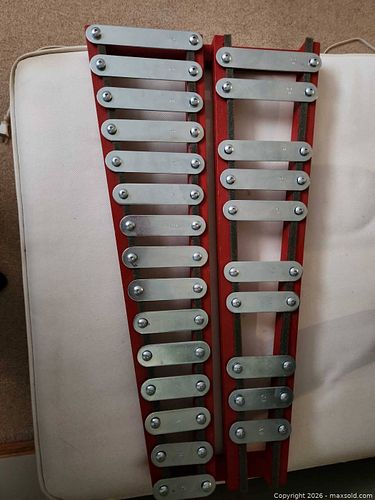 Glockenspiel / Metallophone with Two Metal Bars, Wood Frame (1 of 2)