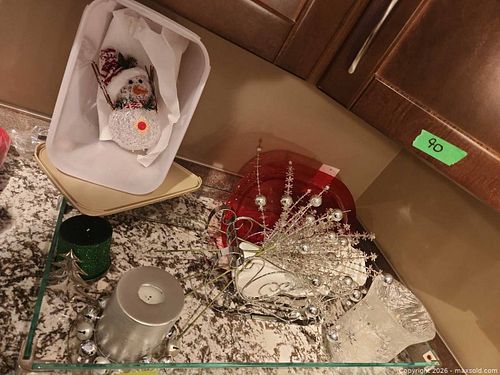 Holiday / Christmas Decor Assorted Silver, Red & Clear Lot (1 of 5)