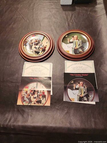 Norman Rockwell Collector Plates Framed Wall Plates, Lot of 2 (1 of 5)