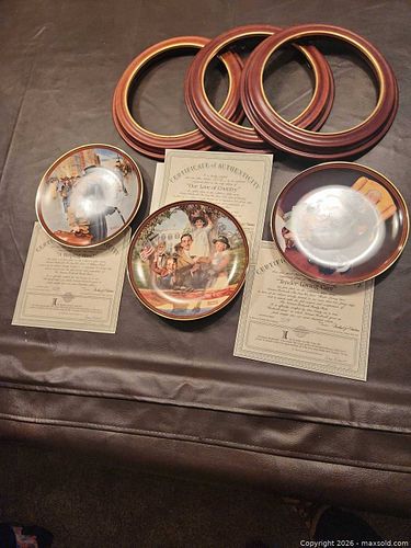 Norman Rockwell Framed Collector Plate Set of 3 (1 of 4)