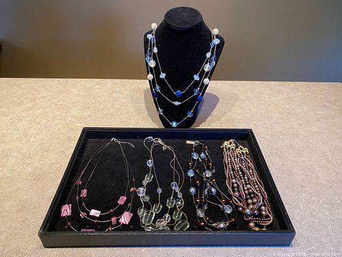 Elegant Statement & Multi-Strand Fashion Necklace Collection (5 Pcs) (1 of 8)