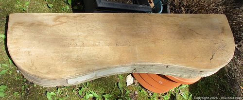 ANTIQUE WOODEN SERPENTINE VANITY TOP WORK PROJECT (1 of 7)