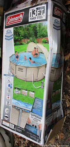 COLEMAN 13' POWER STEEL ABOVE GROUND SWIMMING POOL. (1 of 7)
