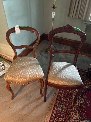 Victorian-Style Wooden Upholstered Chairs (1 of 11)