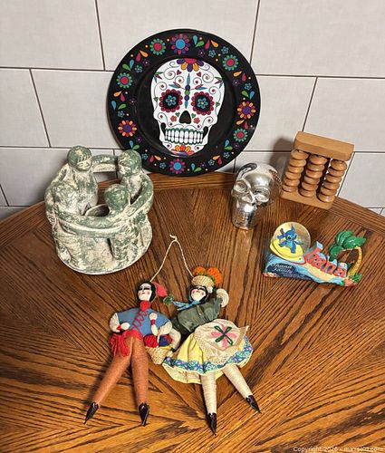 Mixed Lot: Day of the Dead Plate, Skull Figurine & Souvenirs (1 of 19)