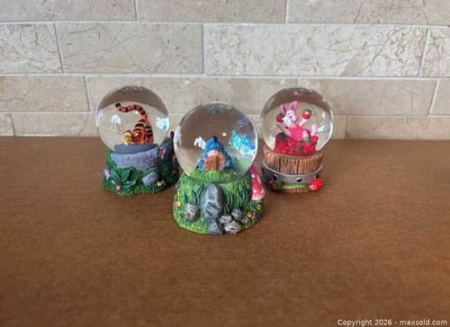 Winnie the Pooh Set of 3 Mini Snow Globes (Tigger, Eeyore, Piglet) (1 of 9)