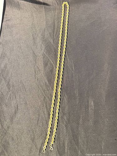 10K Yellow Gold Rope Chain Necklace 32 in (1 of 5)