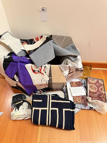 Japanese Happi Coat, Yukata & Brocade Obi Lot, Cotton/Silk (1 of 12)