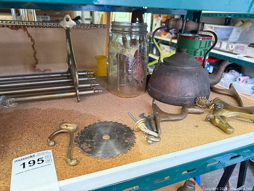 Vintage Hardware & Tools Lot – Brass, Cast Iron, Glass (1 of 8)