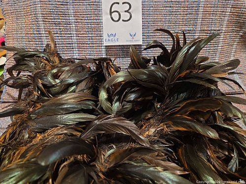 Pair of 62-inch Feather Boas — Dark Brown / Iridescent Green-Black (1 of 6)