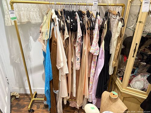 Gold Industrial Pipe Clothing Rack with Casters C (1 of 6)