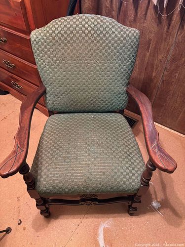 Set of 2 Vintage Wood & Upholstered Accent/Side Chairs (1 of 5)