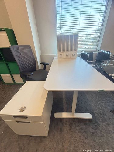 Office Furniture Workspace Bundle: (Desk, Rolling File, Ergo Chair + Organizer) (1 of 6)