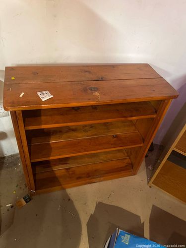 Wooden Three-Shelf Bookcase with Natural Finish (1 of 7)