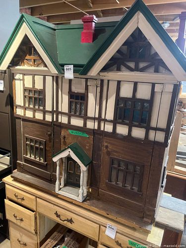 Wooden Tudor-Style Dollhouse with Miniatures and Accessories (1 of 14)