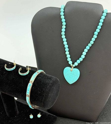 Sterling Silver & Turquoise Jewelry Set by Calvin Begay (1 of 18)