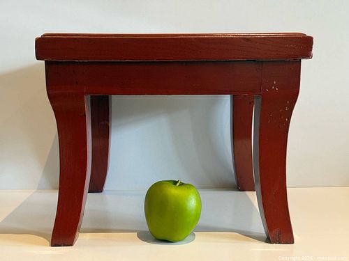 Red Wood End Table (1 of 9)