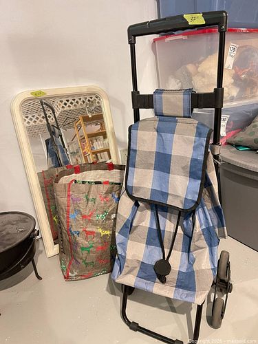 Shopping Cart Trolley, Mirror & Reusable Totes C (1 of 11)