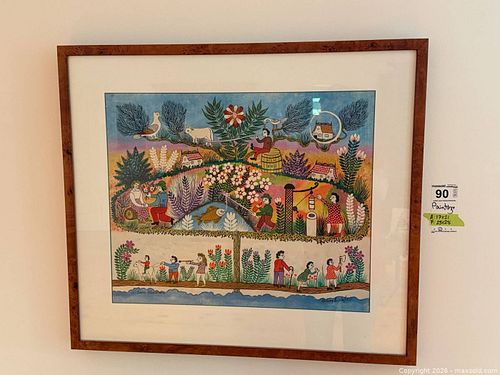 Signed Folk Art Painting B (1 of 8)