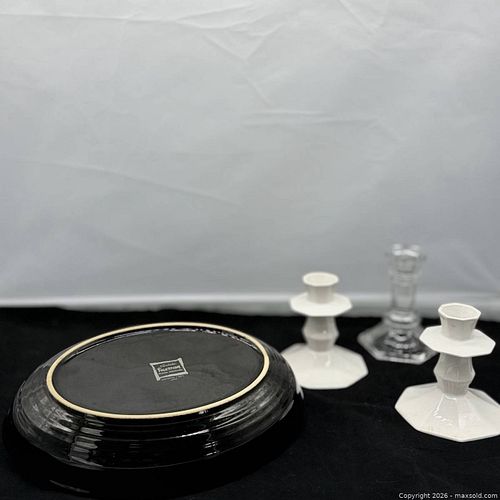 Noritake Folkstone Platter/Bowl with Three Candlesticks (1 of 10)
