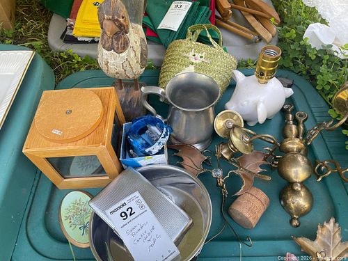 Mixed Vintage Home Decor Lot - Swan Planter, Brass Sconces, More (1 of 8)