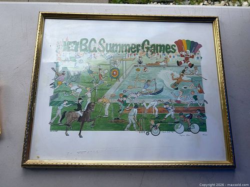 BC Summer Games Offset Litho Print by Stephen Bann, Framed -jr (1 of 7)