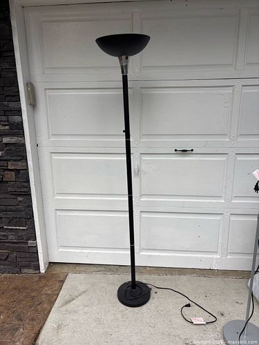 Black Metal Torchiere Floor Lamp, 65 in (1 of 5)