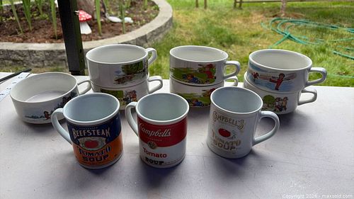 Campbell's Beefsteak Tomato Soup Mugs & Stackable Bowls Assorted Set -ag (1 of 7)